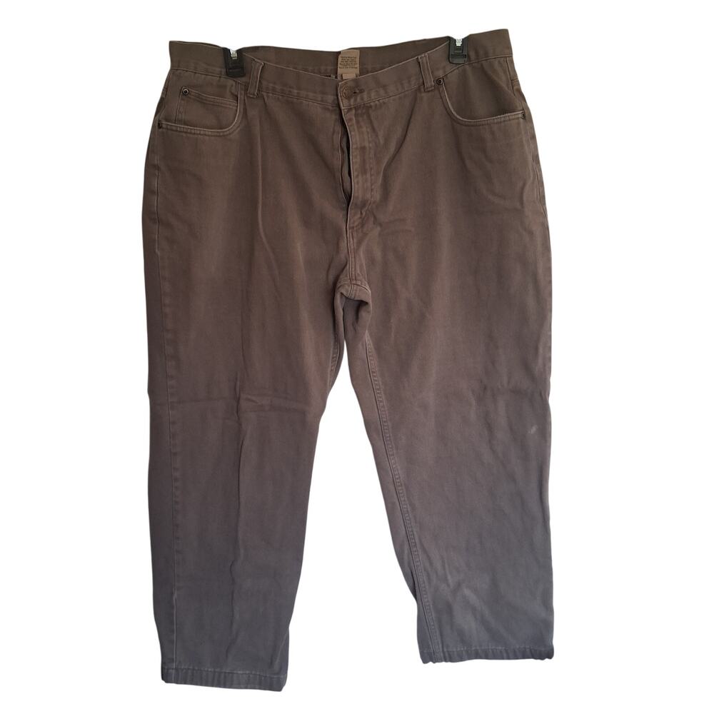 Scandia Woods Men’s Flannel Lined Brown Canvas Pants 40x28 Heavyweight